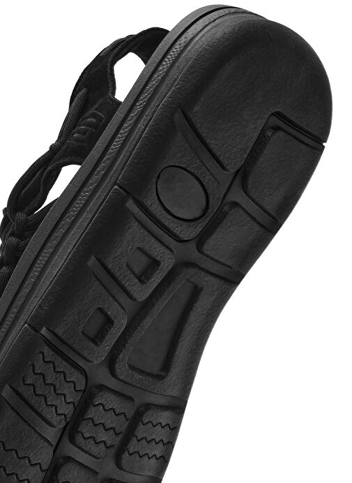 Erkek Siyah Örgülü Deri Sandalet 25SFD696814 - Görsel 9