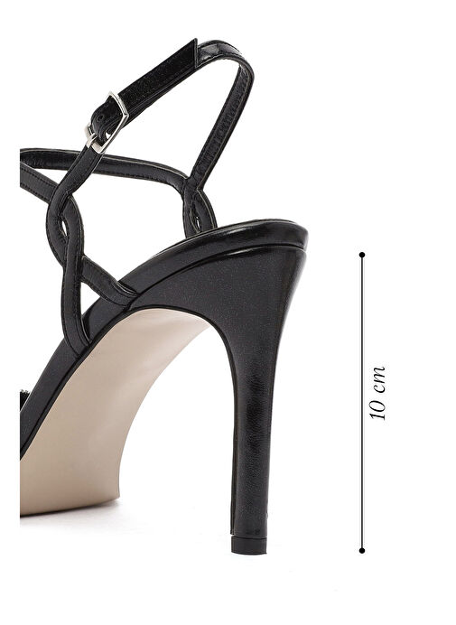 Derimod Derimod Kadın Siyah Bilekten Tokalı Taşlı Yüksek İnce Topuklu Sandalet 25SFE390714 Sandalet & Terlik | Boyner Siyah - 3. görsel