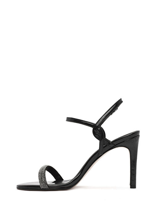 Derimod Derimod Kadın Siyah Bilekten Tokalı Taşlı Yüksek İnce Topuklu Sandalet 25SFE390714 Sandalet & Terlik | Boyner Siyah - 5. görsel