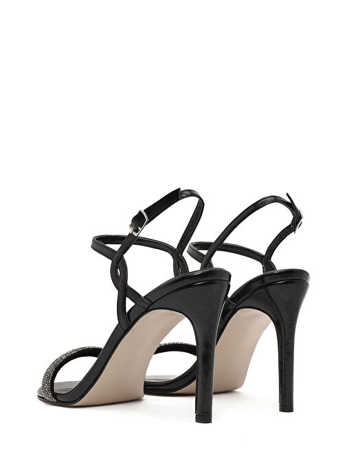 Derimod Derimod Kadın Siyah Bilekten Tokalı Taşlı Yüksek İnce Topuklu Sandalet 25SFE390714 Sandalet & Terlik | Boyner Siyah - 7. görsel