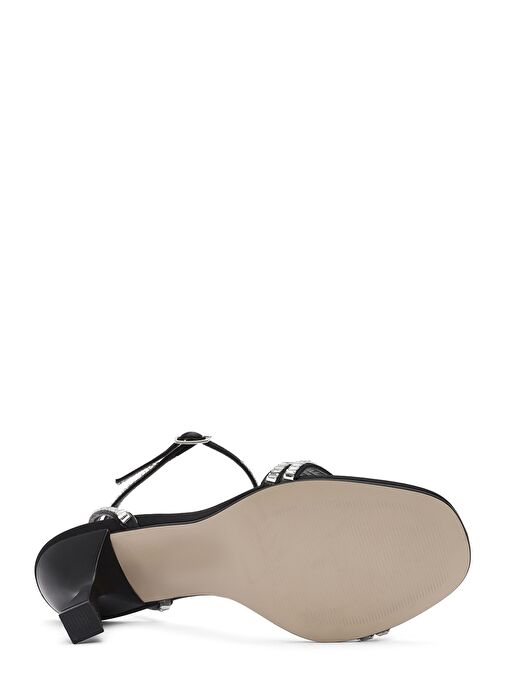 Kadın Siyah Bilekten Tokalı Taşlı İnce Topuklu Sandalet 25SFE3911TS - Görsel 6