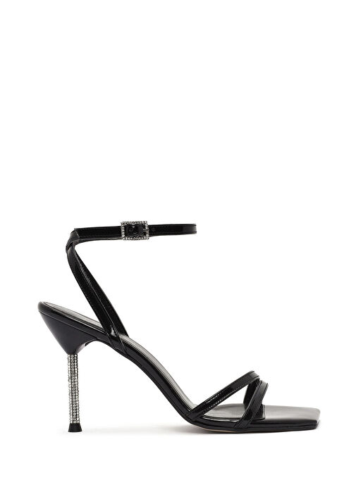 Derimod Derimod Kadın Siyah Bilekten Tokalı Taşlı İnce Topuklu Rugan Sandalet 25SFE391416 Sandalet & Terlik | Boyner Siyah - 2. görsel