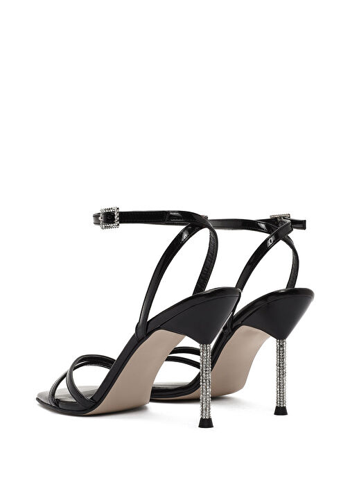 Derimod Derimod Kadın Siyah Bilekten Tokalı Taşlı İnce Topuklu Rugan Sandalet 25SFE391416 Sandalet & Terlik | Boyner Siyah - 7. görsel
