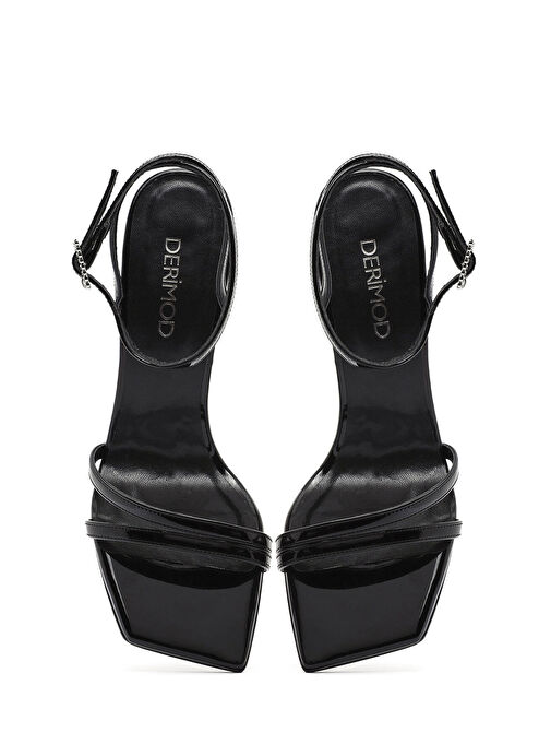 Derimod Derimod Kadın Siyah Bilekten Tokalı Taşlı İnce Topuklu Rugan Sandalet 25SFE391416 Sandalet & Terlik | Boyner Siyah - 9. görsel