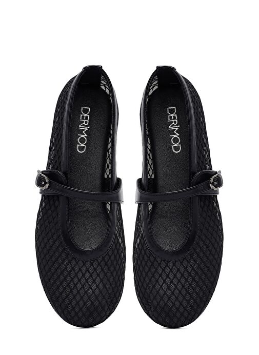 Derimod Derimod Kadın Siyah Fileli Tokalı Babet 25SFE485114 | Boyner Siyah - 8. görsel