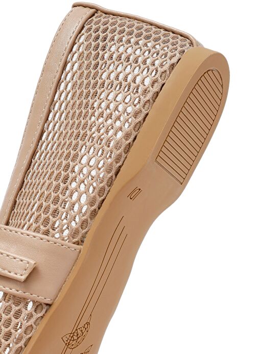 Kadın Bej Fileli Tokalı Babet 25SFE485114 - Görsel 9