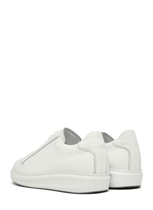 Erkek Beyaz Bağcıklı Deri Sneaker 25SFD610118 - Görsel 6