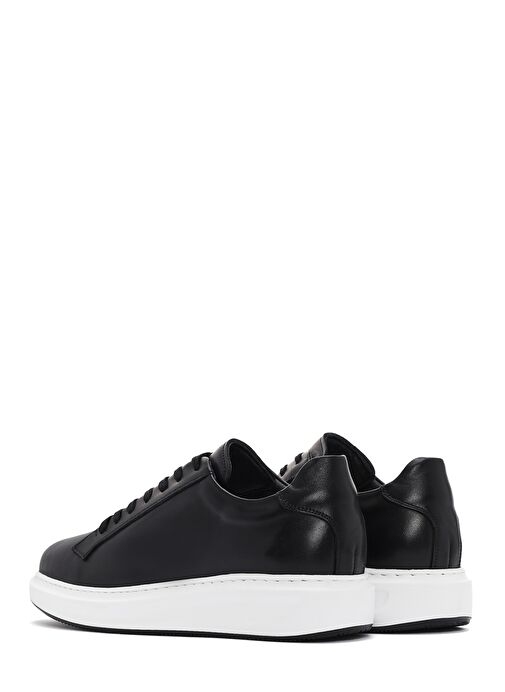 Erkek Siyah Bağcıklı Deri Sneaker 25SFD610118 - Görsel 6