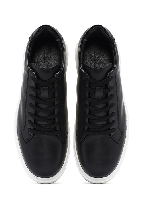 Erkek Siyah Bağcıklı Deri Sneaker 25SFD610118 - Görsel 8