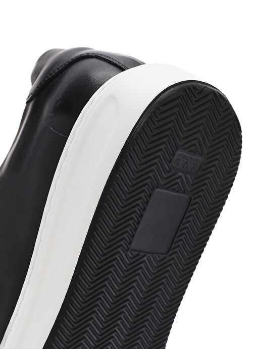 Erkek Siyah Bağcıklı Deri Sneaker 25SFD610118 - Görsel 9