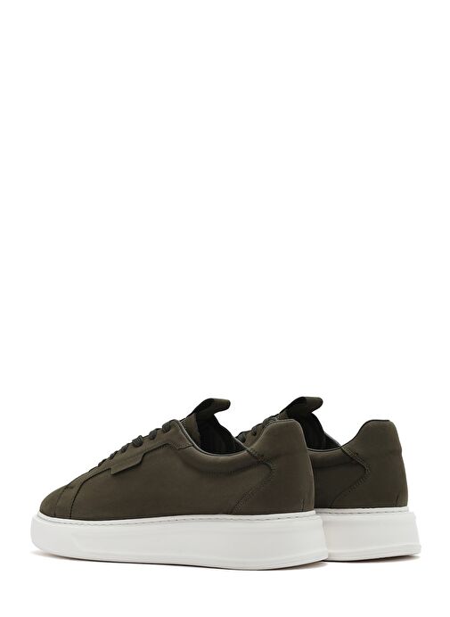 Erkek Haki Bağcıklı Nubuk Deri Sneaker 25SFD6104V3 - Görsel 6