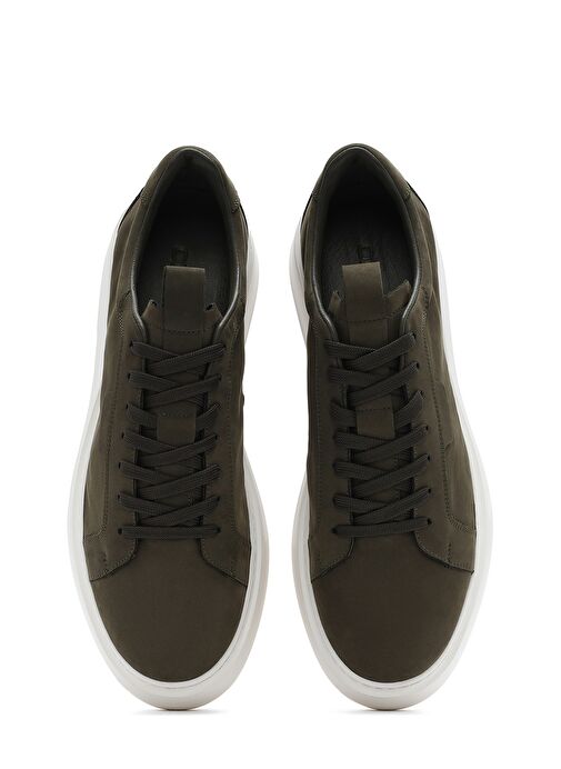 Erkek Haki Bağcıklı Nubuk Deri Sneaker 25SFD6104V3 - Görsel 8