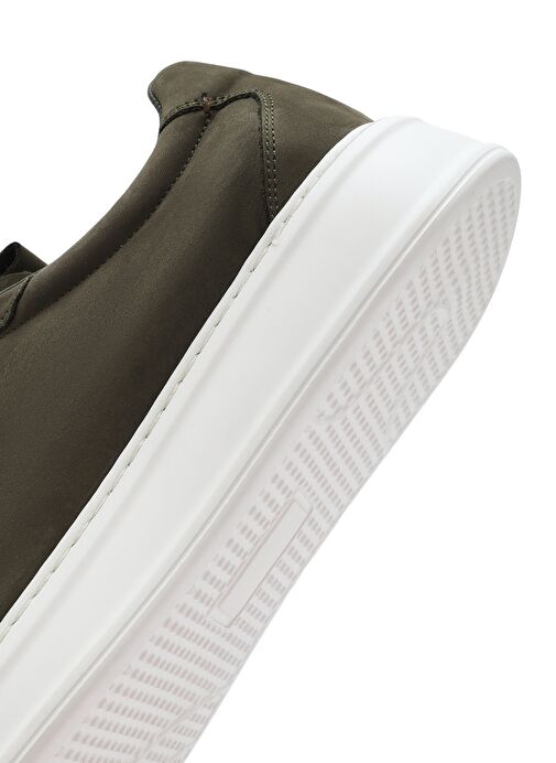 Erkek Haki Bağcıklı Nubuk Deri Sneaker 25SFD6104V3 - Görsel 9
