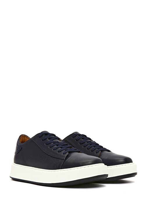 Derimod Derimod Erkek Lacivert Bağcıklı Kalın Tabanlı Deri Sneaker 25SFD610618 | Boyner Lacivert - 4. görsel