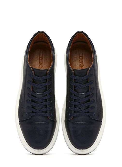Derimod Derimod Erkek Lacivert Bağcıklı Kalın Tabanlı Deri Sneaker 25SFD610618 | Boyner Lacivert - 8. görsel