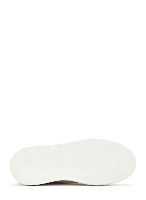 Erkek Beyaz Bağcıklı Kalın Tabanlı Deri Sneaker 25SFD6107FT - Görsel 5