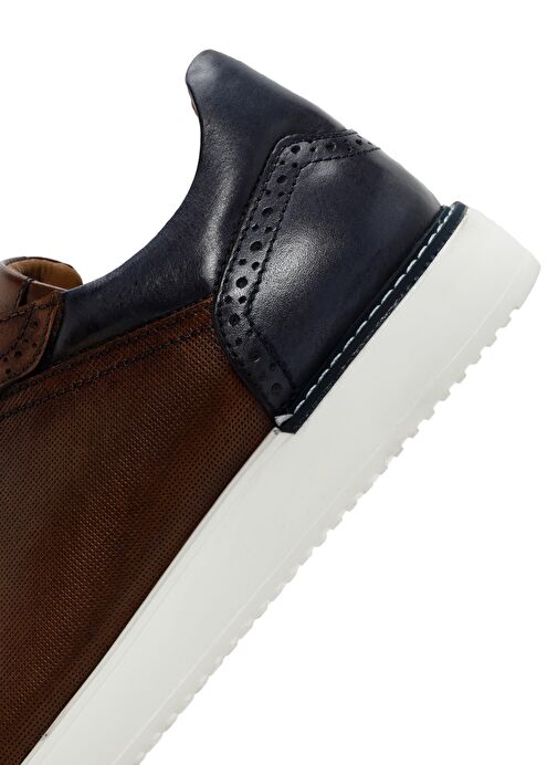 Erkek Taba Bağcıklı Deri Sneaker 25SFD6204FT - Görsel 8