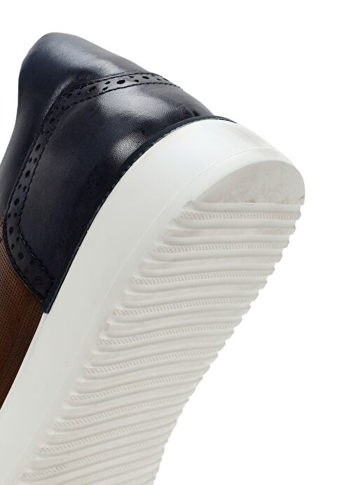 Erkek Taba Bağcıklı Deri Sneaker 25SFD6204FT - Görsel 9