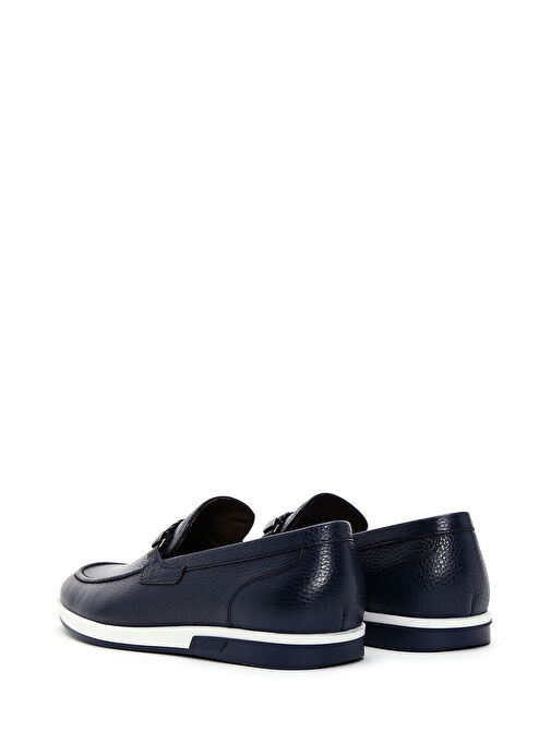 Erkek Lacivert Deri Casual Loafer 25SFD6006FT - Görsel 6