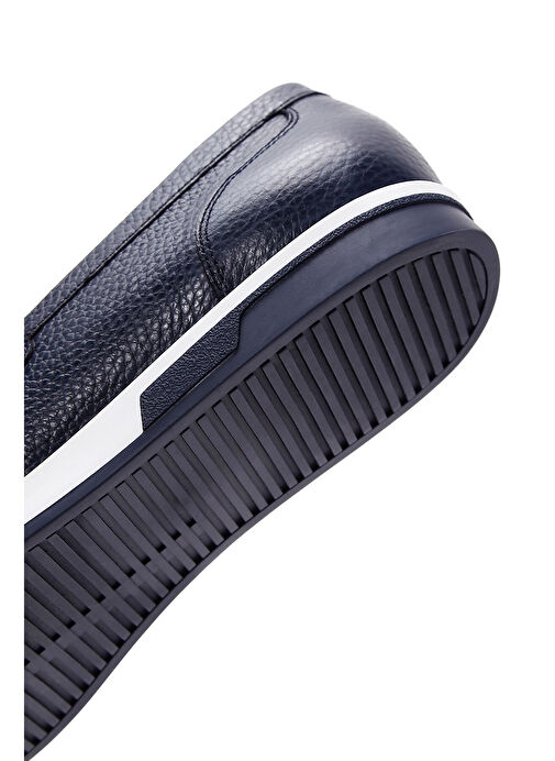 Erkek Lacivert Deri Casual Loafer 25SFD6006FT - Görsel 8