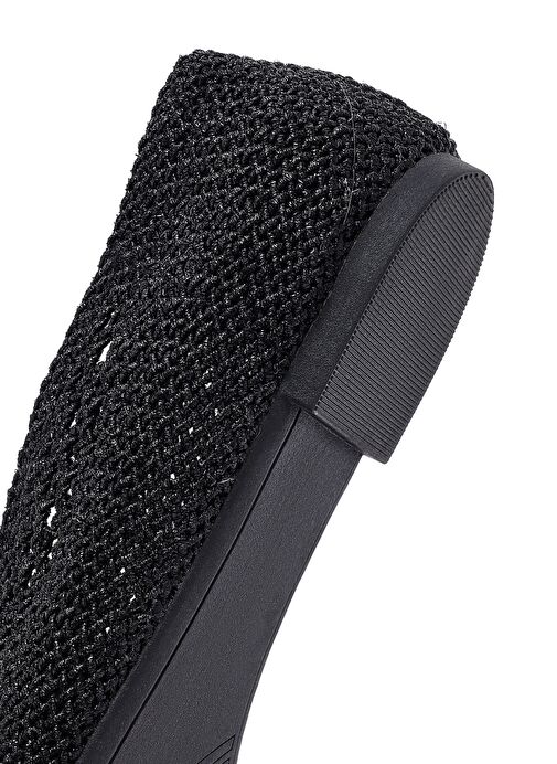 Kadın Siyah Simli Babet 25SFE45196F - Görsel 9