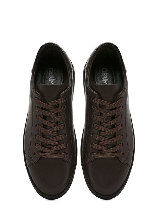 Erkek Kahverengi Bağcıklı Deri Sneaker 25SFD640118 - Görsel 8