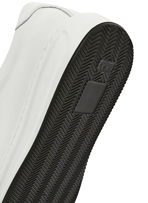 Erkek Beyaz Bağcıklı Deri Sneaker 25SFD640318 - Görsel 9