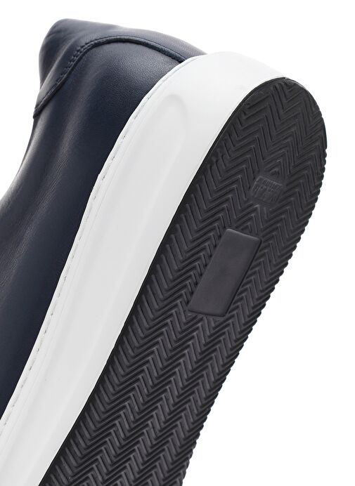 Erkek Lacivert Bağcıklı Deri Sneaker 25SFD640318 - Görsel 9