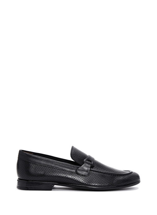 Erkek Siyah Deri Casual Loafer 25SFD6007DI - Görsel 2