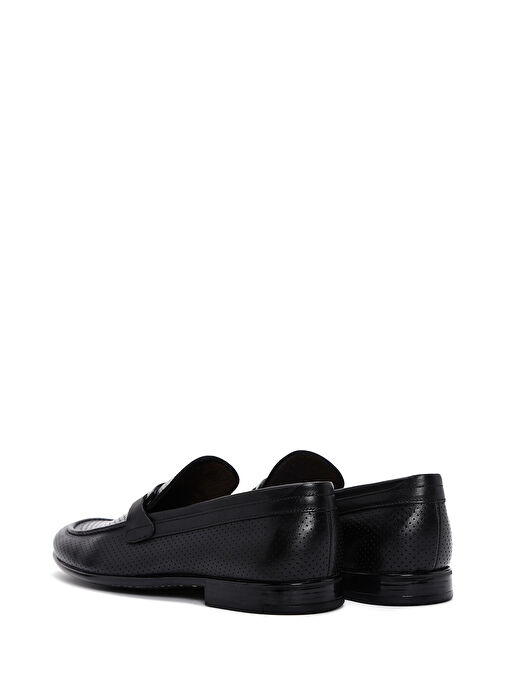 Erkek Siyah Deri Casual Loafer 25SFD6007DI - Görsel 6
