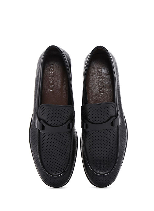 Erkek Siyah Deri Casual Loafer 25SFD6007DI - Görsel 7
