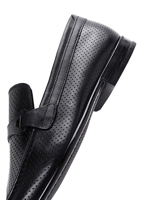 Erkek Siyah Deri Casual Loafer 25SFD6007DI - Görsel 8