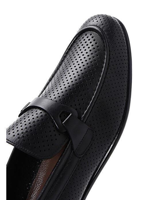 Erkek Siyah Deri Casual Loafer 25SFD6007DI - Görsel 9