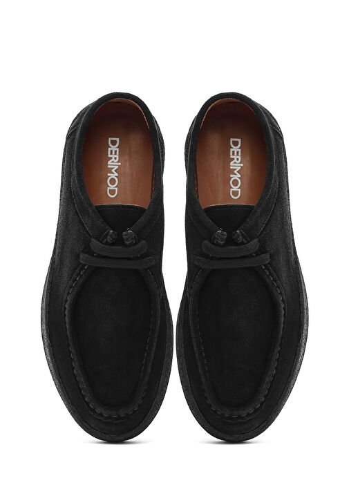 Erkek Siyah Bağcıklı Süet Deri Casual Ayakkabı 25SFD630610 - Görsel 8