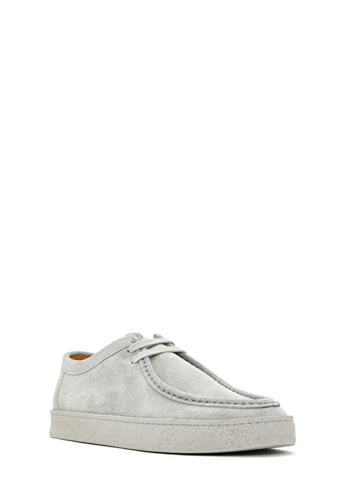 Erkek Gri Bağcıklı Süet Deri Casual Ayakkabı 25SFD630610 - Görsel 7