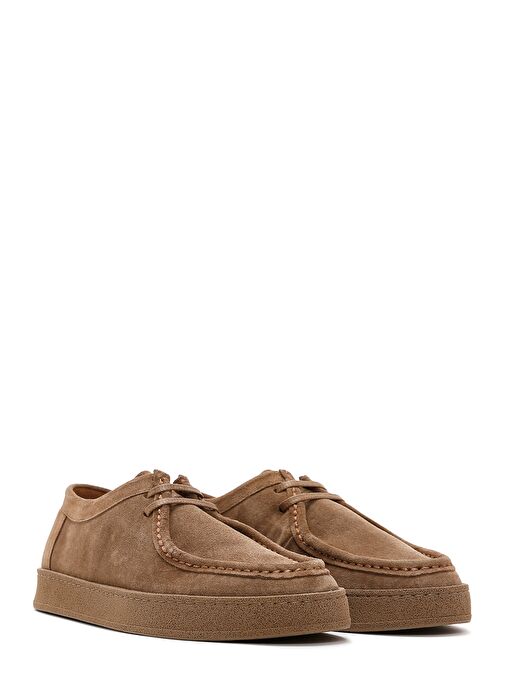 Erkek Vizon Bağcıklı Süet Deri Casual Ayakkabı 25SFD630610 - Görsel 4