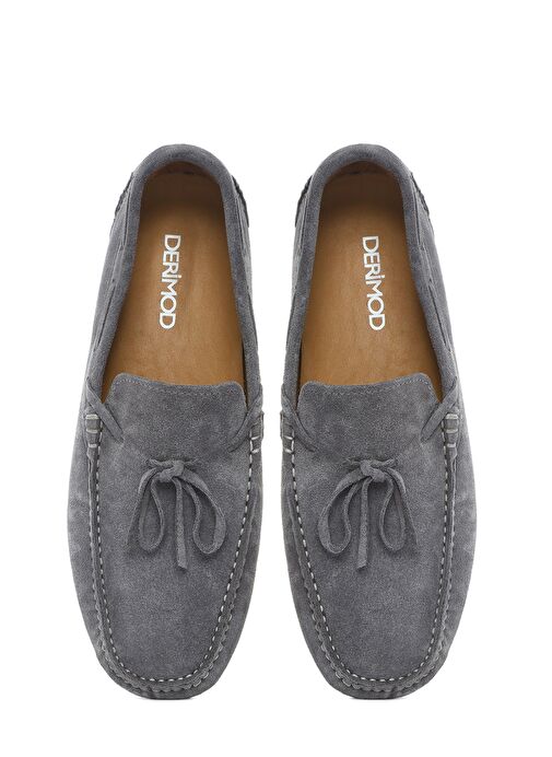 Erkek Gri Süet Deri Loafer 25SFD630410 - Görsel 8