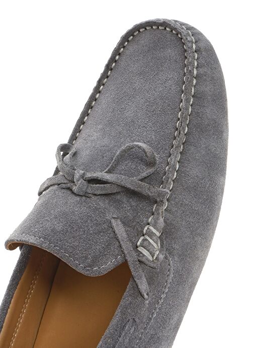 Erkek Gri Süet Deri Loafer 25SFD630410 - Görsel 9