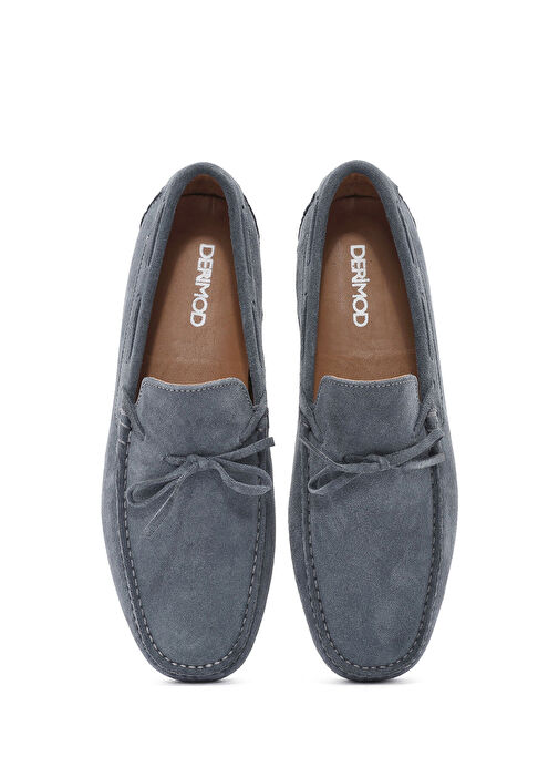 Erkek Lacivert Süet Deri Loafer 25SFD630410 - Görsel 8