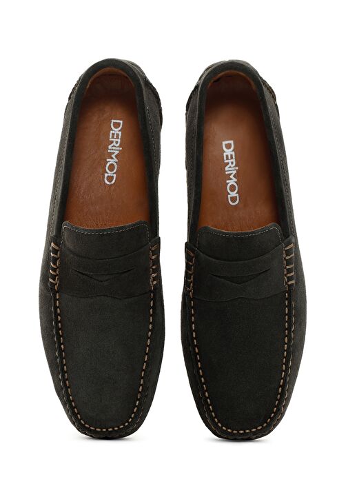Erkek Haki Süet Deri Loafer 25SFD630310 - Görsel 7