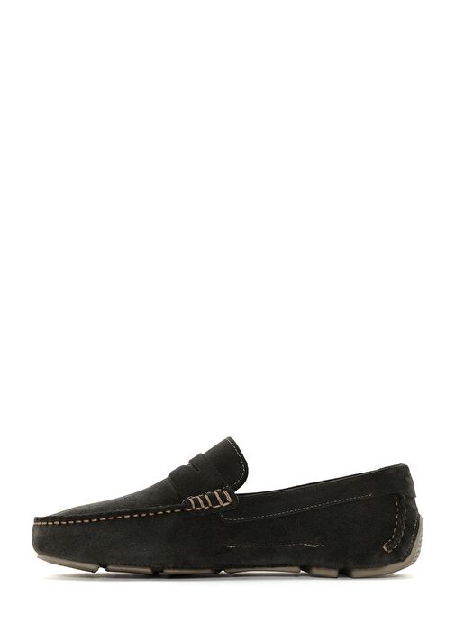 Erkek Haki Süet Deri Loafer 25SFD630310 - Görsel 3