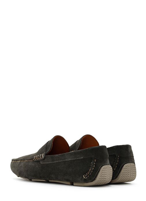 Erkek Haki Süet Deri Loafer 25SFD630310 - Görsel 6