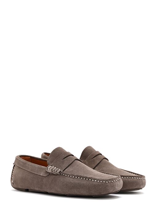 Erkek Vizon Süet Deri Loafer 25SFD630310 - Görsel 4