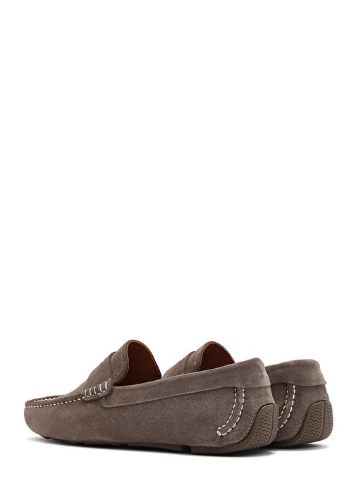 Erkek Vizon Süet Deri Loafer 25SFD630310 - Görsel 6