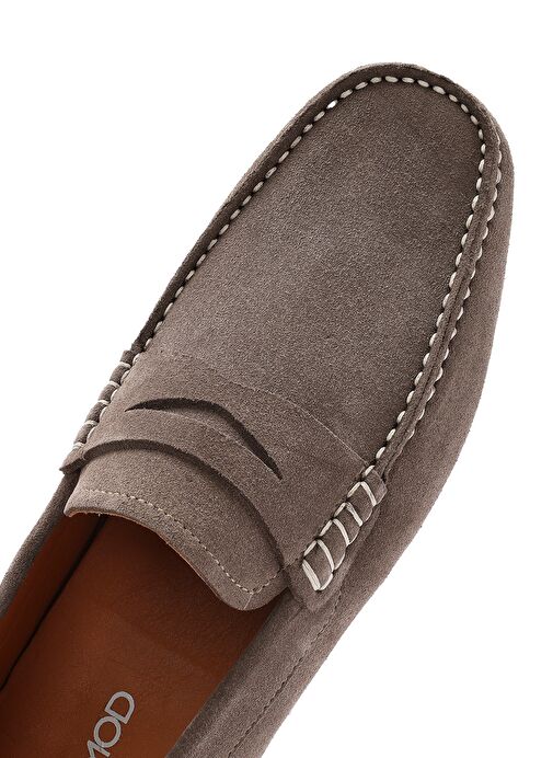 Erkek Vizon Süet Deri Loafer 25SFD630310 - Görsel 9