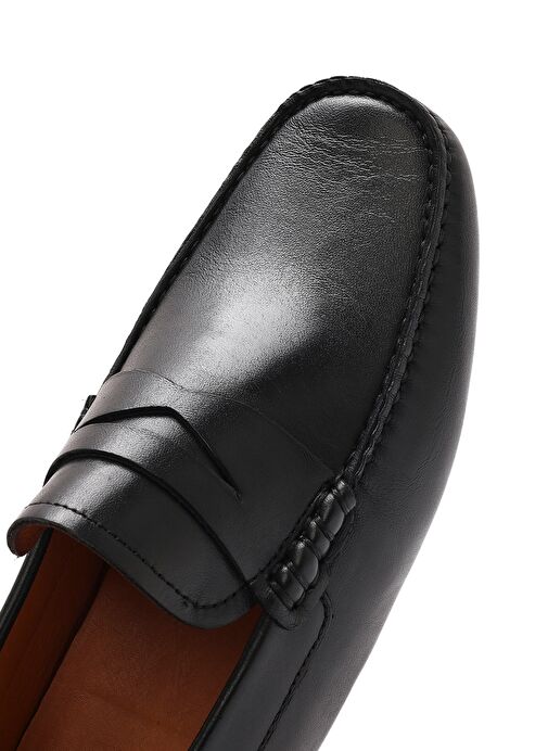 Erkek Siyah Deri Loafer 25SFD630318 - Görsel 9