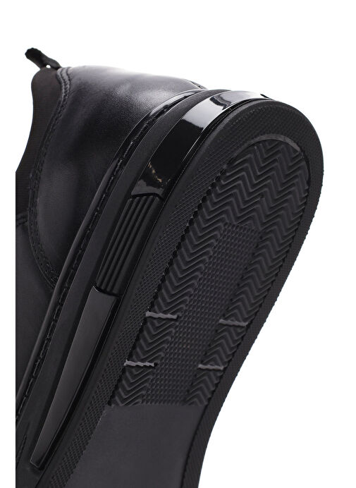 Erkek Siyah Bağcıklı Deri Sneaker 25SFD631418 - Görsel 9