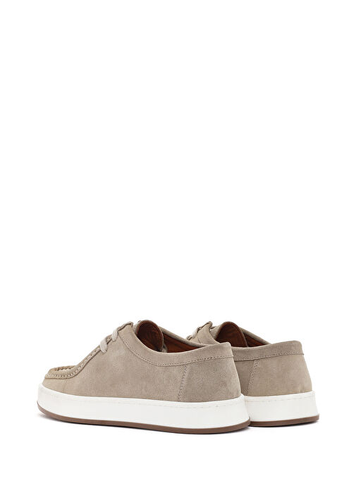 Erkek Bej Bağcıklı Süet Deri Casual Ayakkabı 25SFD631110 - Görsel 6