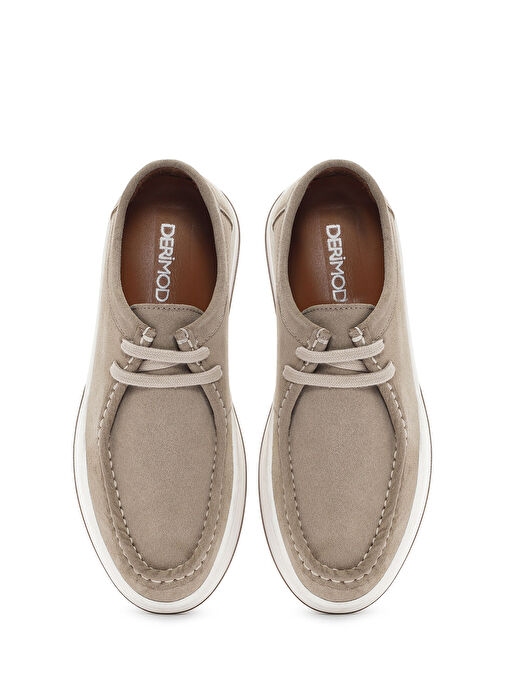 Erkek Bej Bağcıklı Süet Deri Casual Ayakkabı 25SFD631110 - Görsel 8
