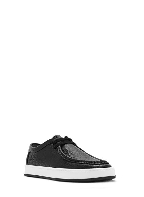 Erkek Siyah Bağcıklı Deri Casual Ayakkabı 25SFD6312FT - Görsel 7
